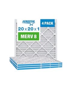 Aerostar 20x20x1 MERV 8 Furnace Filter (4-pack)